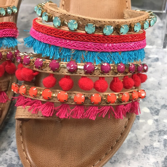 Massini Multimedia Embellished Strappy Toe Loop Sandals Women’s 7M☀️Like NEW☀️ - Picture 4 of 9